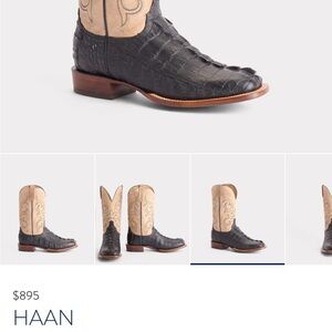 Lucchese Black and bone Crocodile Western Boots